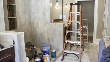 Master bathroom in midst of remodeling.