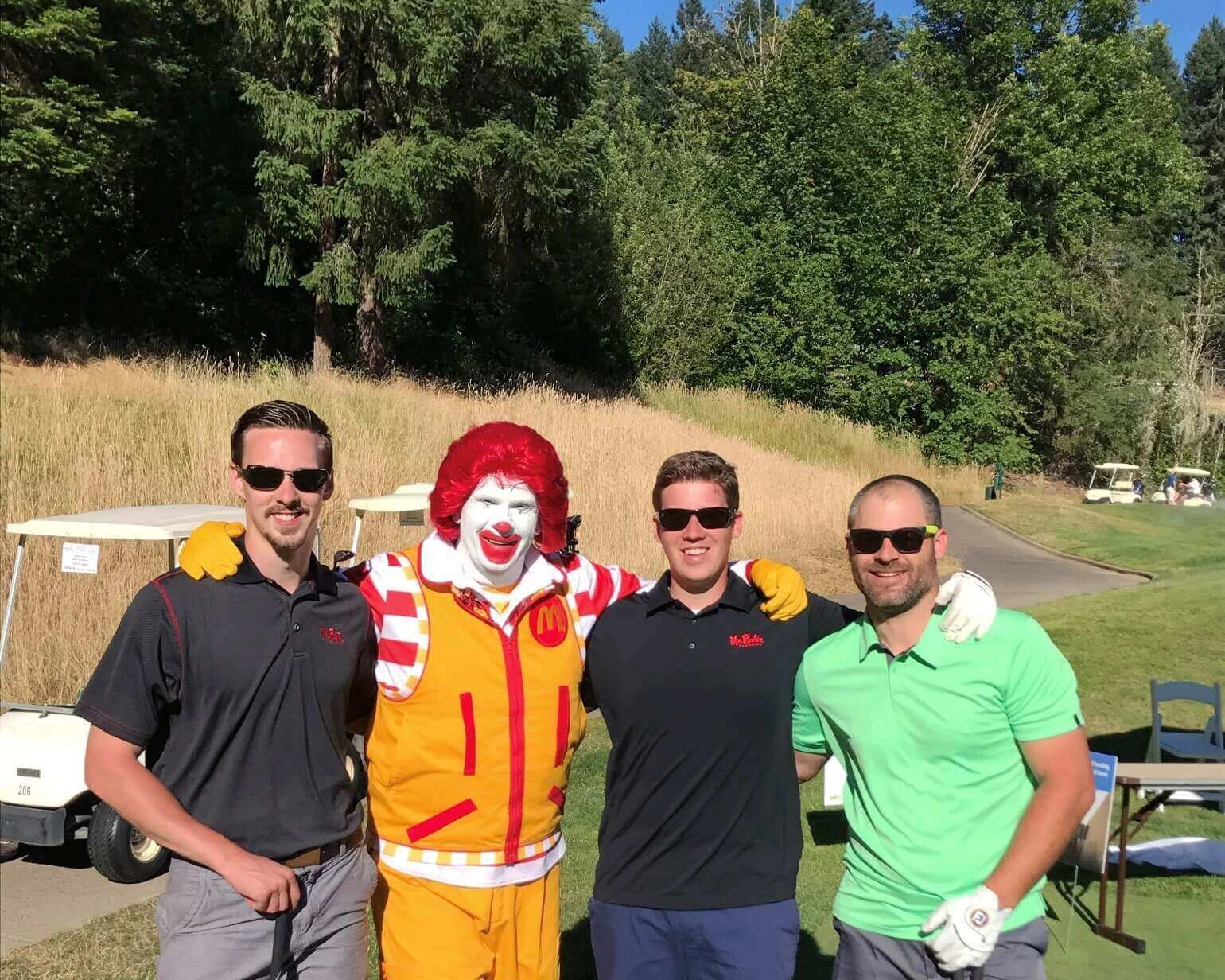 Mr. Rooter Plumbing employees with Ronald McDonald