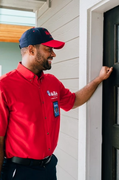 Mr. Rooter plumber arriving to do residential leak detection