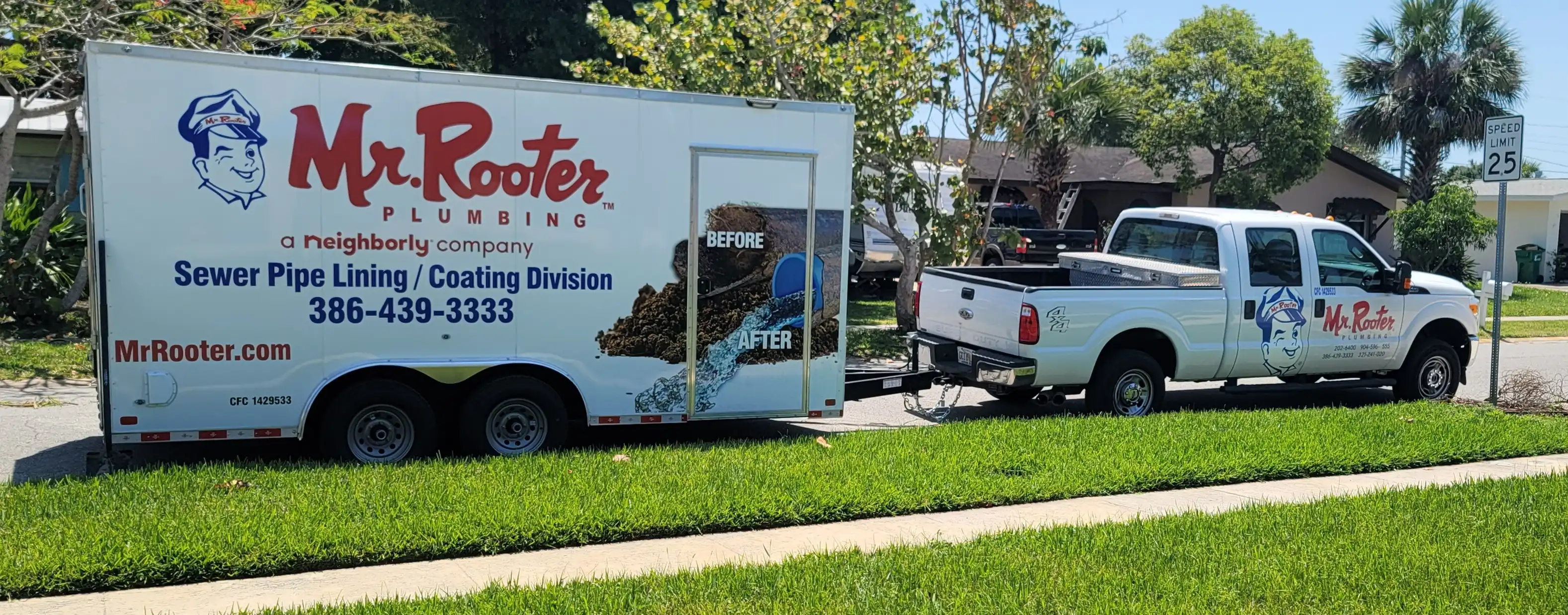 Mr Rooter Plumbing of Melbourne truck and trailer