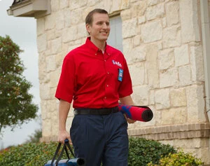 A Mr. Rooter plumber going to a job in Memphis