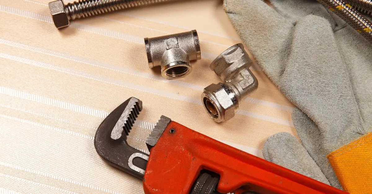 Plumbing tools in a desk